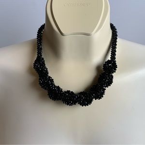 Black 18" necklace Sparkles! -Hypnotizing bead pattern design